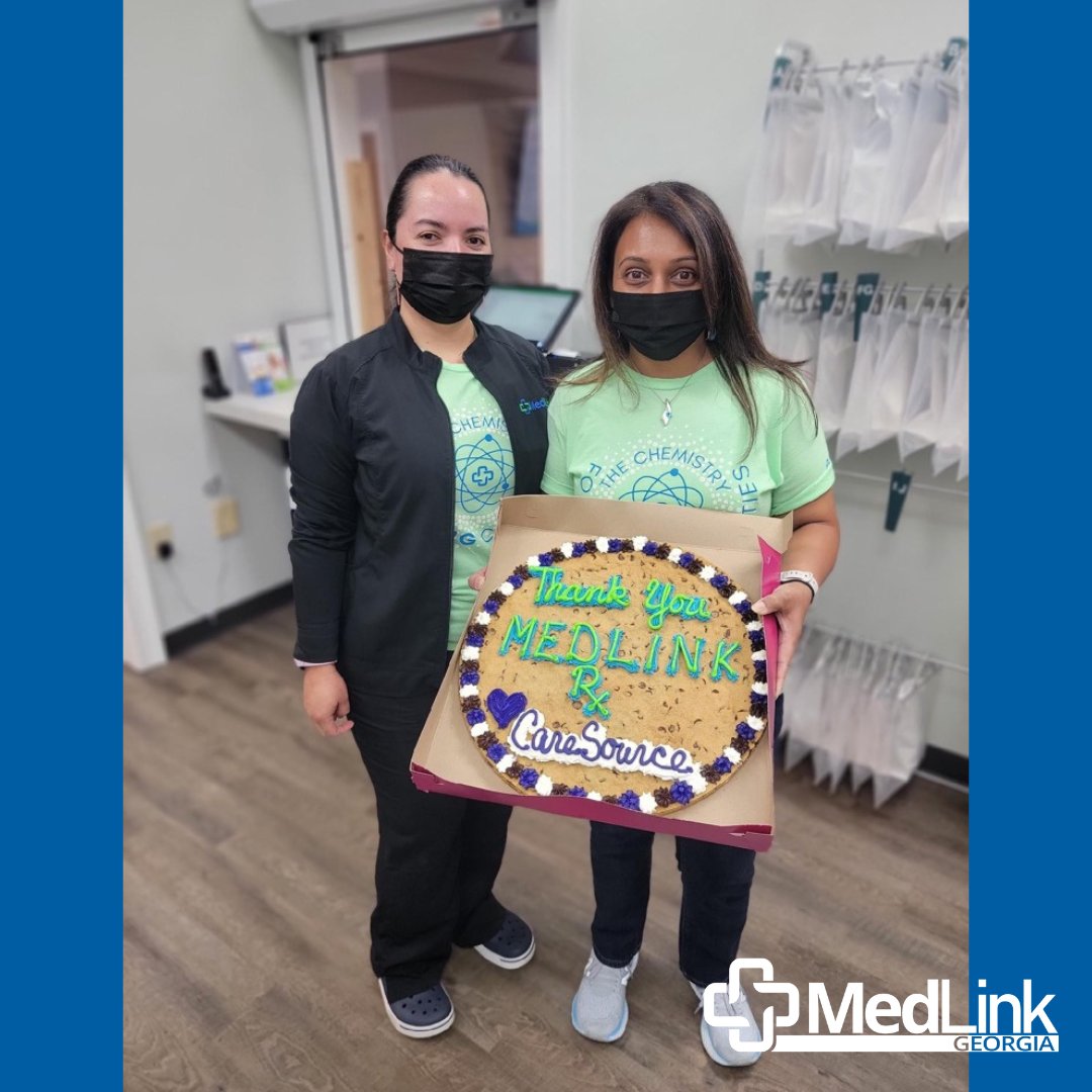 medlinkga's tweet photo. CareSource provided a sweet treat to our staff at the Gainesville MedLink Pharmacy to thank them for their hard work and dedication to our community. #medlinkga #medlinkwell #community #spiritofcommunity https://t.co/cjI4yllIZe
