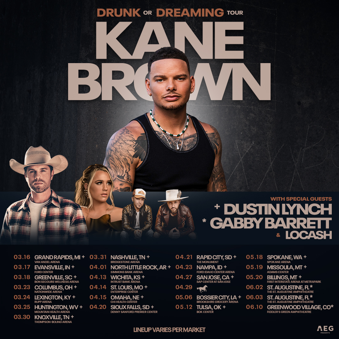 kanebrown's tweet photo. The Drunk or Dreaming U.S. Tour 🔥 On sale Sept 9 – for presale access register now https://t.co/n4TTlIPqRj https://t.co/zXiCKnKTOQ