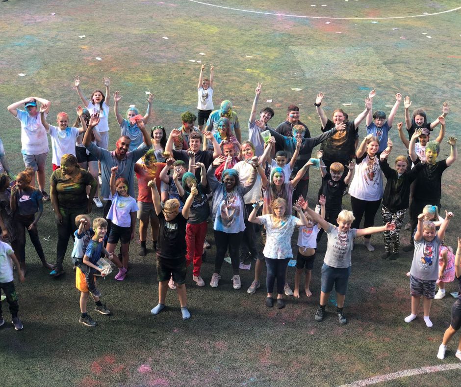 ymcans's tweet photo. Sometimes all you need is a little splash of colour 
❤️🧡💛💚💙💜

The YMCA GO! End of summer party has been so much fun!
We've had an amazing day and ended up plastered in colour! 
Thankyou to everyone who came and made the day so special!

#YMCA #YMCAGO! https://t.co/ttdfJiRf2c