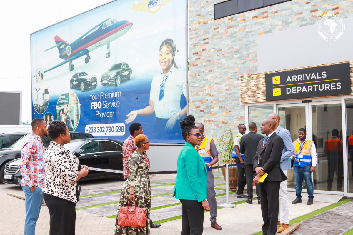 AfCFTA's tweet photo. Earlier today, staff of the AfCFTA Secretariat visited the Kotoka International Airport in Accra in preparation for the Guided Trade Initiative. Staff from McDan Aviation Ltd received the Secretariat staff and provided a walkthrough of their facilities. #GuidedTrade #AfCFTA https://t.co/awMmF0cgwV