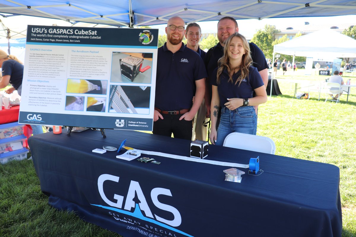 HAPPENING NOW (Wed, Aug. 31): We're having a blast at #DayOnTheQuad 2022! Come out and join us for fun activities, cool treats and prizes! <a href="/GASPACS_CubeSat/">USU GASPACS CubeSat Team</a>  USU Get Away Special student space research team <a href="/USU_UR/">USU Undergrad Research</a>