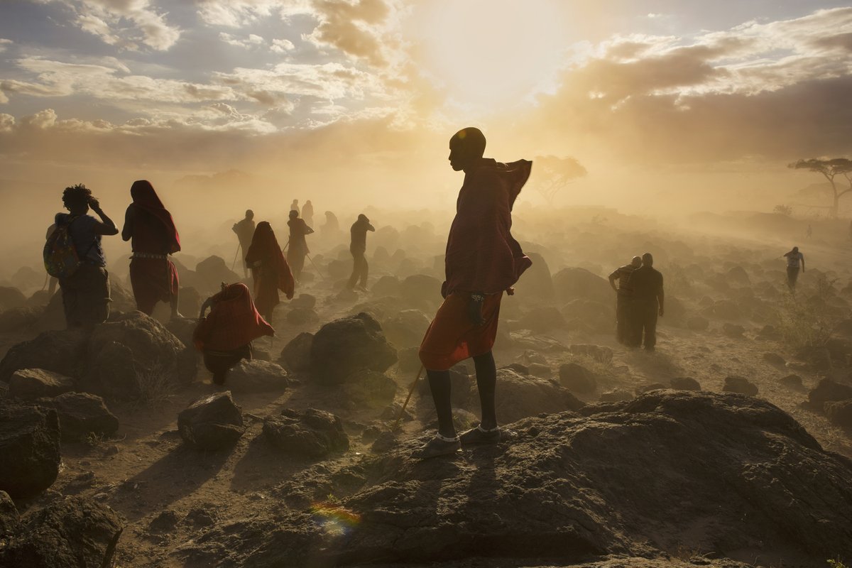 Dust storm at Amboseli National Park, which was formerly called Maasai Amboseli Game Reserve. Kenya, 2015.