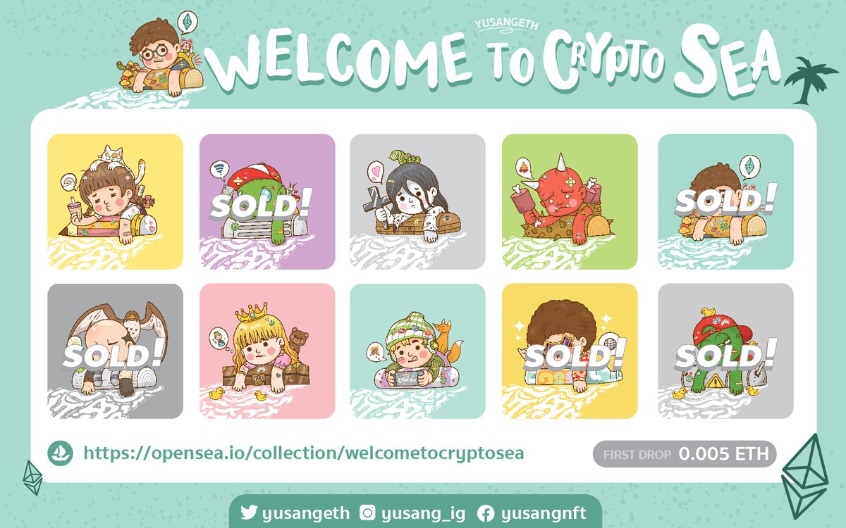 🎊🎊OFFICALY NEW DROP🎊🎊
 My friends ask me to join OPENSEA, then I floating and lonely here. Have you ever seen my collectors?
WELCOME TO CRYPTO SEA is OUT every where
🙏🙏 ps. every 20 card this price will Up0.001  
🔥🔥ROADMAP  will coming  12/09/2022
opensea.io/collection/wel…