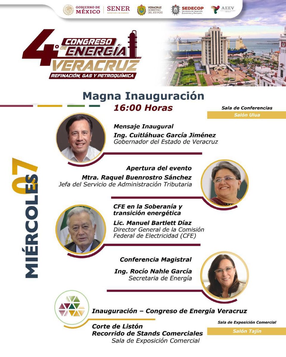 HGutierrez_M's tweet photo. Estamos a pocos días del 4º Congreso de Energía Veracruz, el cual se realizará del 7 al 9 de septiembre en el WTC Boca del Río.

¡Participa! Aún puedes registrarte en https://t.co/hVVx5EBSTr, súmate a las más de 7,500 personas que asistirán. https://t.co/ELzwed8Nyn