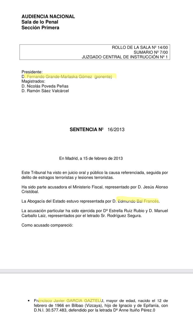 BalEdmundo's tweet image. Como Abogado del Estado llevé uno de los juicios contra Txapote. Aquella sala de la Audiencia Nacional la presidía el juez Marlaska. Hoy es ministro y acerca al País Vasco a dos de los etarras más sanguinarios. Todo calificativo se queda corto. Pedimos su comparecencia inmediata.