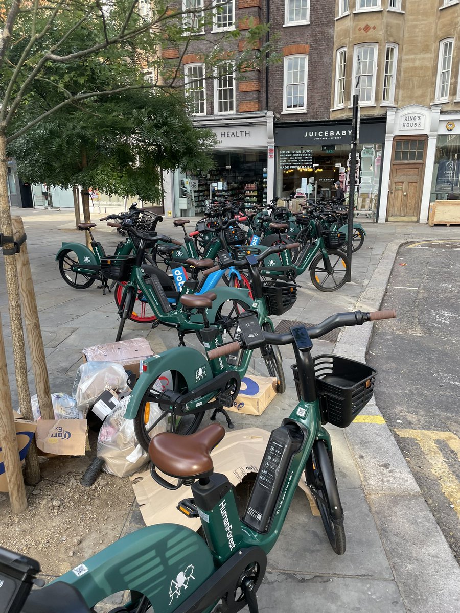 So once again we complain to #RBKC as to the amount of rental bikes left around our business area blocking the pavement only to be told that they see no issue or obstruction 👀 Anyone see the issue ?
