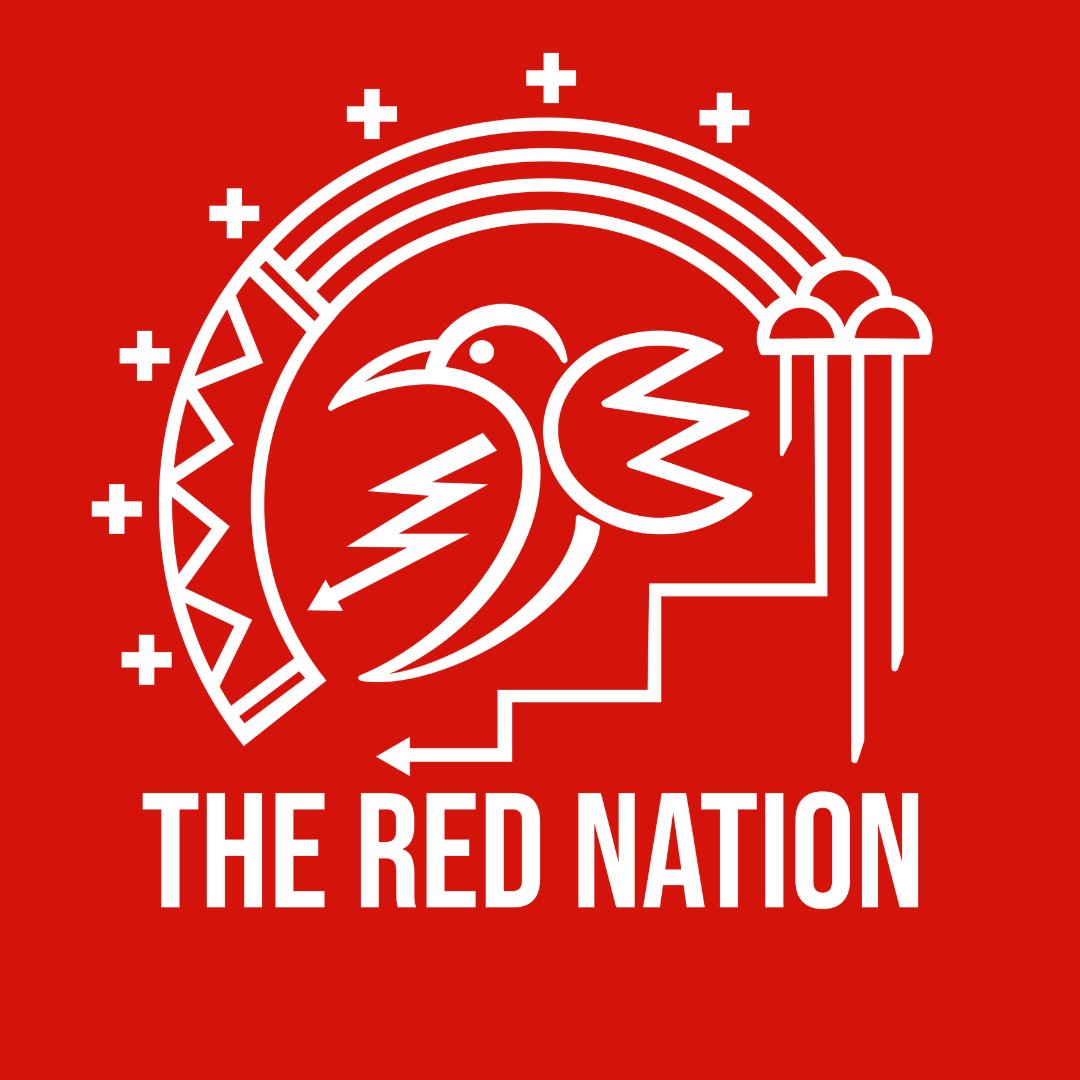The_Red_Nation's tweet photo. TRN proudly announces our new logo! Years in the making, this design was drafted by multiple comrades and finalized by Marcus Trujillo at Haatzee Designs. The multitude of meanings and symbolism in the design signifies the solidarity and strength needed for Indigenous liberation. https://t.co/e5JWDPlBui