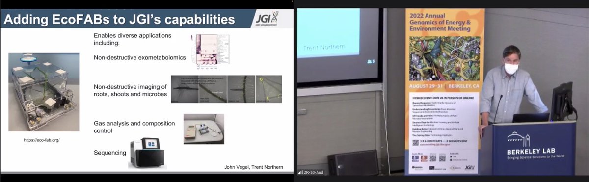 Ronan O'Malley, lead of the Genome Technologies Group, introduces EcoFABs as a new capability at <a href="/jgi/">Joint Genome Institute</a>. EcoFABs have many applications and of course can be combined with sequencing. #JGI2022 <a href="/northenlab/">The Northen Lab</a> <a href="/BerkeleyLab/">Berkeley Lab</a>