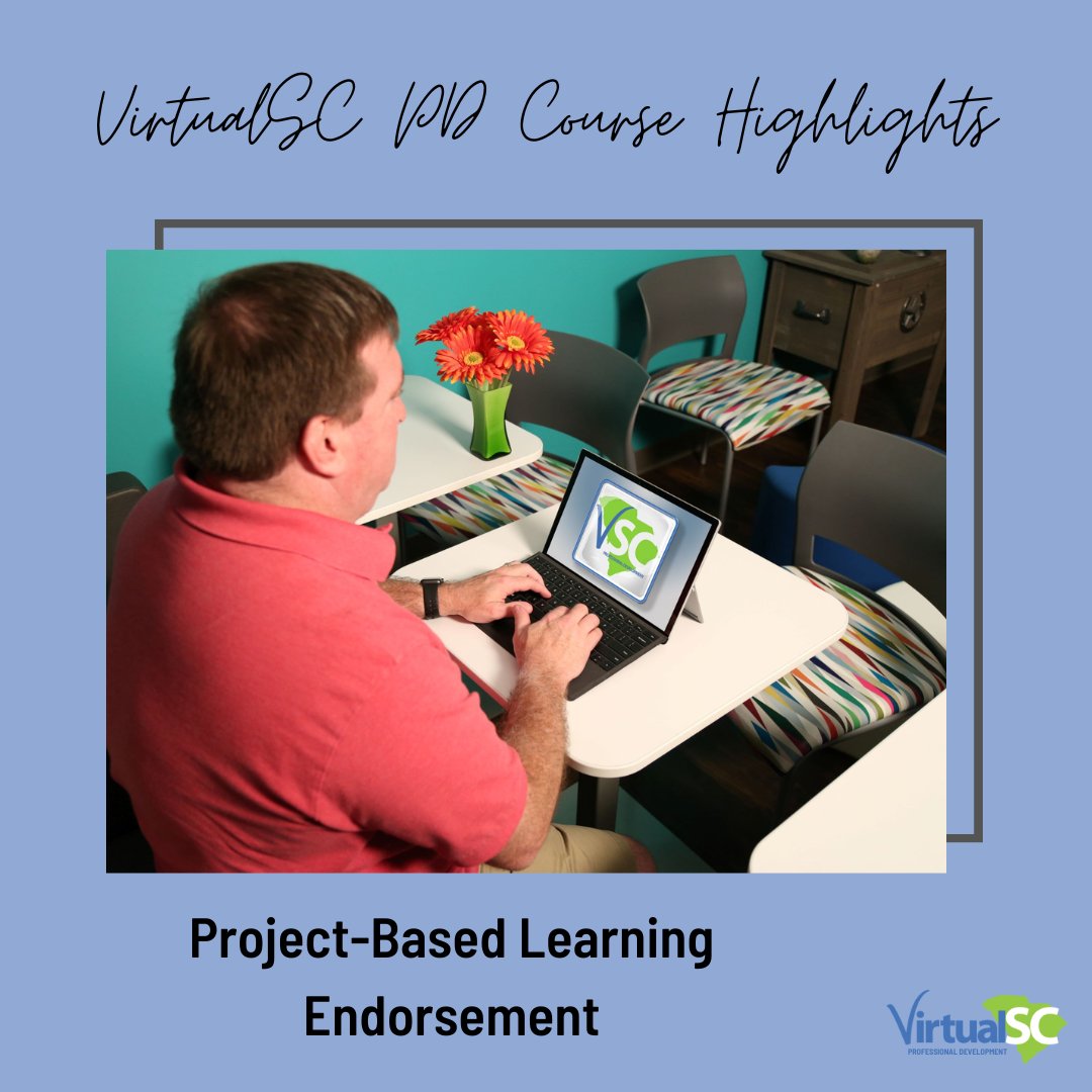 Teachers, VirtualSC PD offers all three courses to receive the Project-Based Learning Endorsement!

Click the link for more information:
virtualscpd.com/index.php/proj…