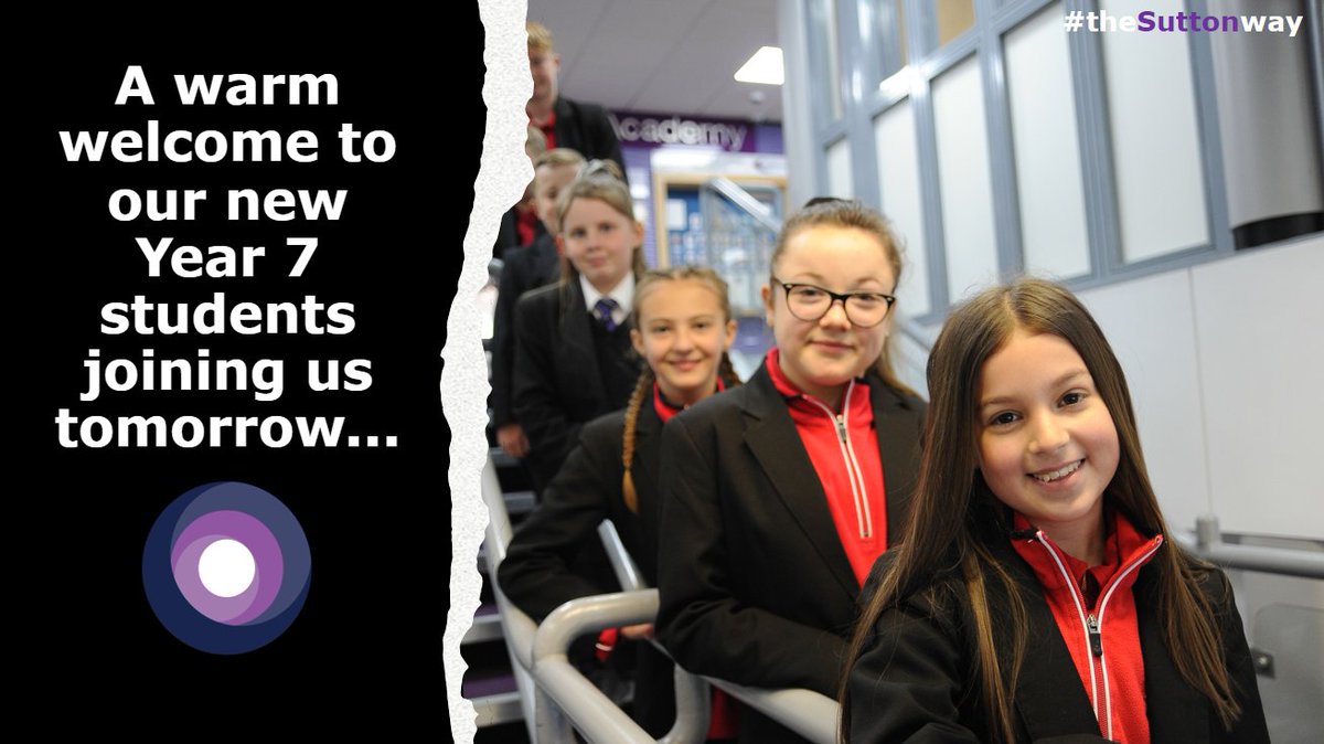 SuttonAcademy's tweet photo. We are delighted to be welcoming our new Year 7 cohort to @Suttonacademy tomorrow, we can't wait to meet you! #induction #suttonfamily #year7 #thesuttonway https://t.co/KC9tfKcycA