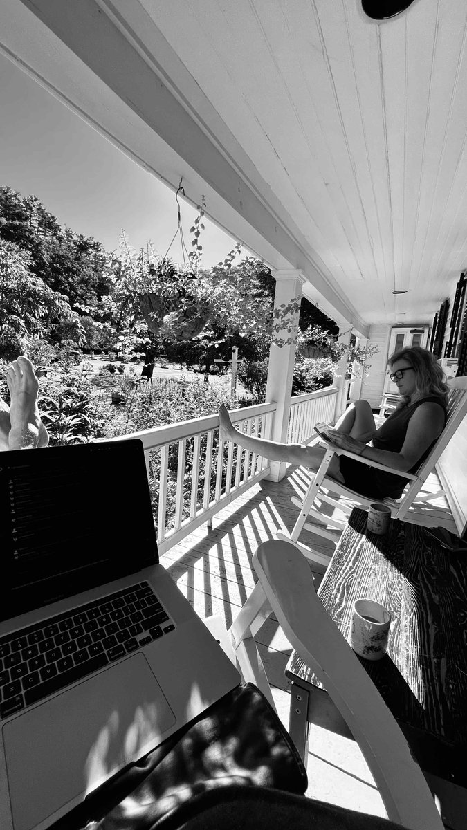 Sorry, I had to perpetuate the fake glamor of working remotely. My life on the road is usually cramped quarters hiding from noise or stale hotel rooms.

But earlier this month we stayed at The Tillerman in Vermont &amp; it really is this idyllic. 

(Instagram.com/the_tillerman_…)

- ml