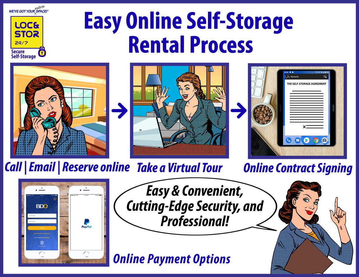 LocnStor247's tweet photo. It’s amazing what you can do online, like find extra space for your extra stuff! At Loc&amp;Stor 24/7, we’ve created an easy and convenient way to store your stuff in a World-Class Self-Storage facility. Just go online from wherever you are! It’s quick, easy, and so convenient. https://t.co/mP1S9Fy80o