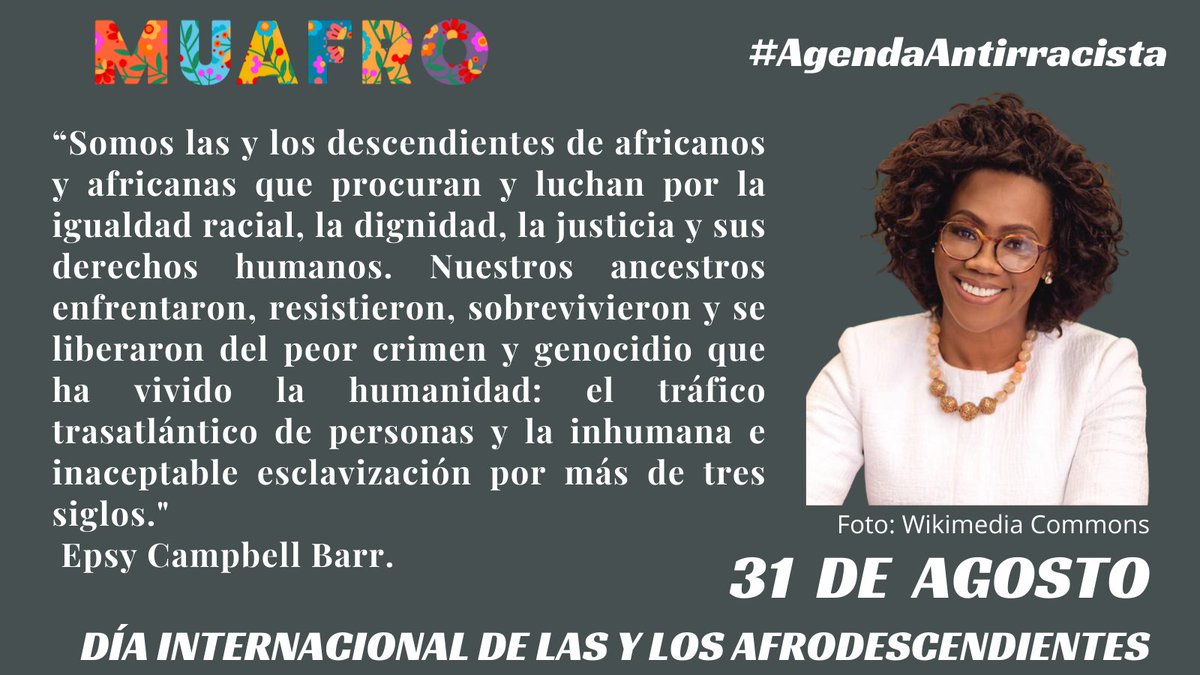 #DíaInternacionalDeLasYLosAfrodescendientes 
Les compartimos la definición de #Afrodescendientes de <a href="/epsycampbell/">Epsy Campbell</a> una de principales activistas Afrolatinoamericana y ex Vicepresidenta de Costa Rica e impulsora de esta Conmemoración <a href="/ONU_es/">Naciones Unidas</a> <a href="/unfpa_lac/">UNFPA en América Latina y el Caribe</a> <a href="/lopezobrador_/">Andrés Manuel</a> <a href="/INPImx/">INPI</a>