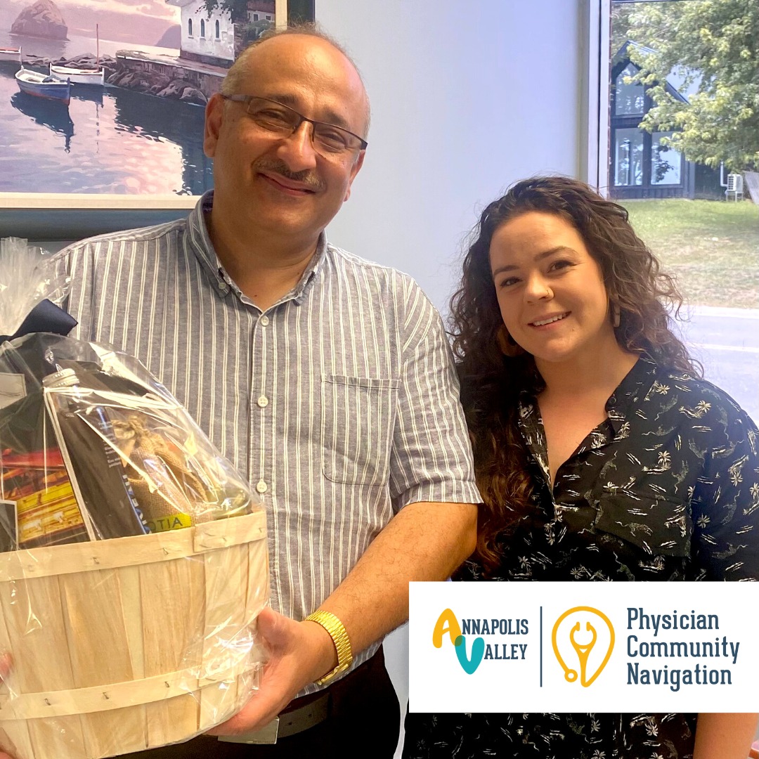 VRHFoundation's tweet photo. From the @AVCC Physician Community Navigator,
Join us in welcoming Dr. Saber to the beautiful Annapolis Valley 🍎✨🩺
We're so pleased to have you as a new member of the community!
#CommunityIsOurFoundation #NSDocsRock #AnnapolisValley #NovaScotia #HealthNS #Healthcare #NSDoctor https://t.co/FsRBhA2Qtt