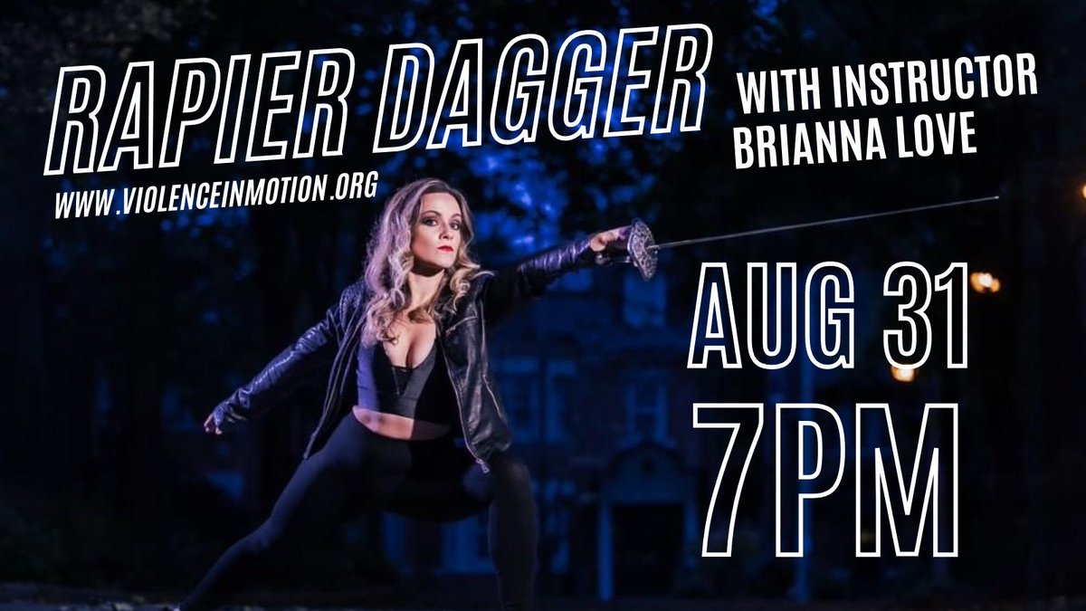 In a last minute change <a href="/nerdyblove/">Brianna  Love</a> will be running our Rapier Dagger stage combat class tonight! ⚔️

violence-in-motion.square.site/product/august…