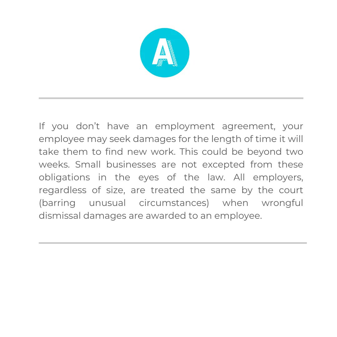 In this week's #employmentlaw Q &amp; A, Workly Law's Founder and Partner, <a href="/sunirachaudhri/">sunira chaudhri</a> explains what a small business needs to pay when terminating #employees. #Employers: Have questions re: statutory &amp; common law obligations for #termination pay? Call/text us at 647-370-9787.