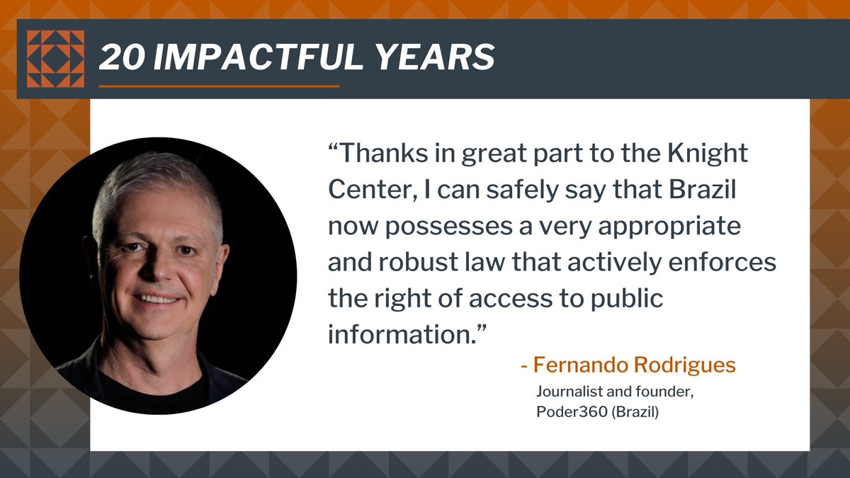 KnightCenterUT's tweet photo. 🗣️ Earlier this year, we asked members of the @KnightCenterUT community to tell us how our programs and activities have impacted their careers and journalism around the world. 

Here is what @FR_BSB said ➡️

🎉#KnightCenter20 https://t.co/Qe4HuToRyV