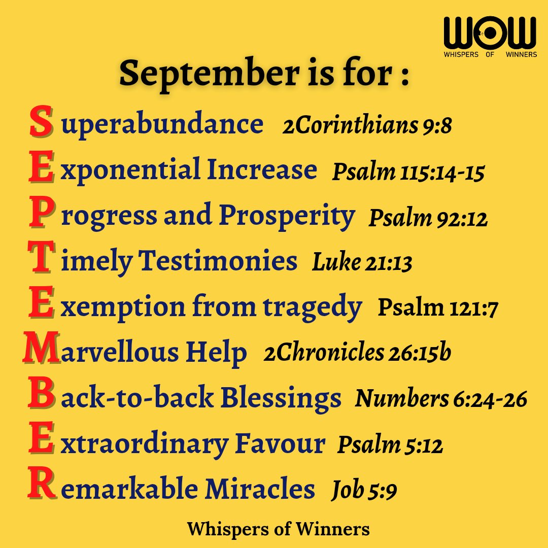 WinnersWhispers's tweet photo. Hello friends, 
Quote this tweet with your prophetic declaration for September
#whispersofwinners https://t.co/inMLcpU98l