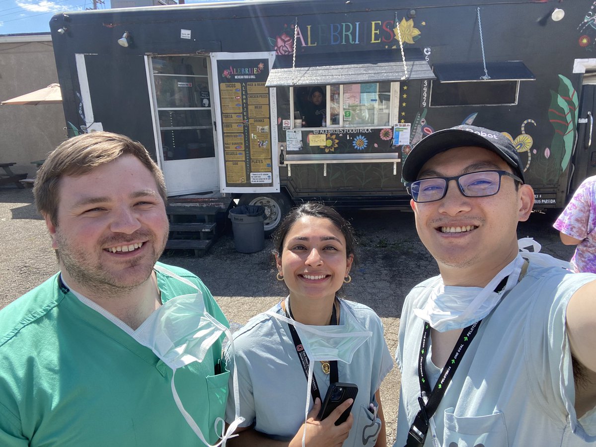 Last day at OSU East. Rocking team lunch with great people, great food, great weather! <a href="/OhioStateSurg/">Ohio State Wexner Medical Center Surgery Dept.</a> #alebrijes #surglife #chiefresident