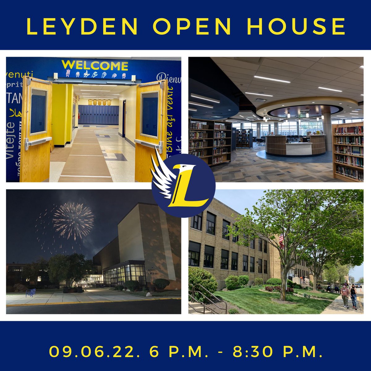 Open House is Tuesday, September 6, starting at 6 p.m., and parents and guardians are invited to the schools to follow in their student’s footsteps. This year, we have adjusted the schedule to allow for more time in each of the classrooms. We hope to see you there Eagle families!