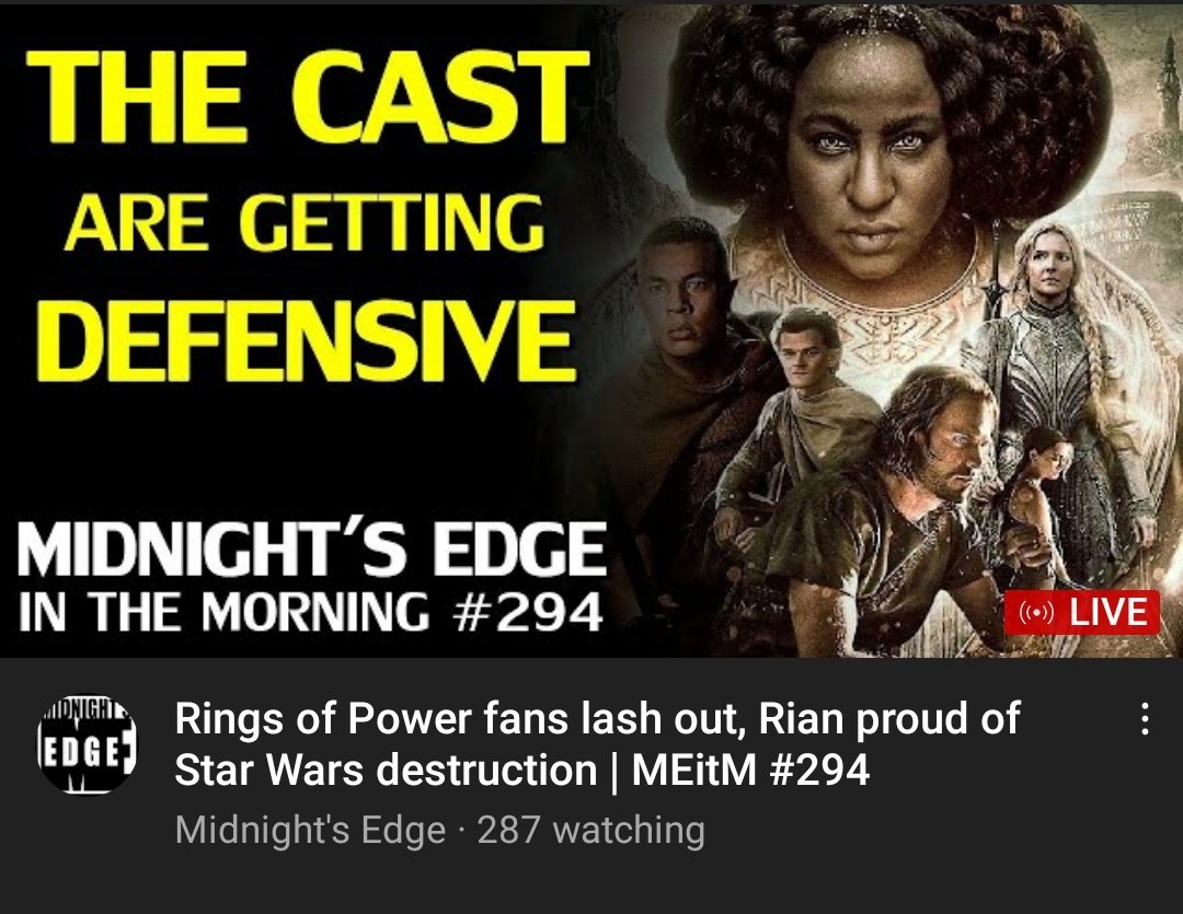 GNinjuh's tweet photo. 🌚#MidnightsEdgeInTheMorning🌞 #0294
THE CAST ARE GETTING DEFENSIVE
#RingsOfPower #Fans #LashOut | #RianJohnson #Proud Of #StarWars #Destruction
@Midnights_Edge/@AndreEinherjar
@ThomasConnorsJr
@CultureCasino
@ScriptDoctorPHD
@PaulChato
U #MidNighters!
https://t.co/q5B2YfIesc https://t.co/XqNLGL0bfT