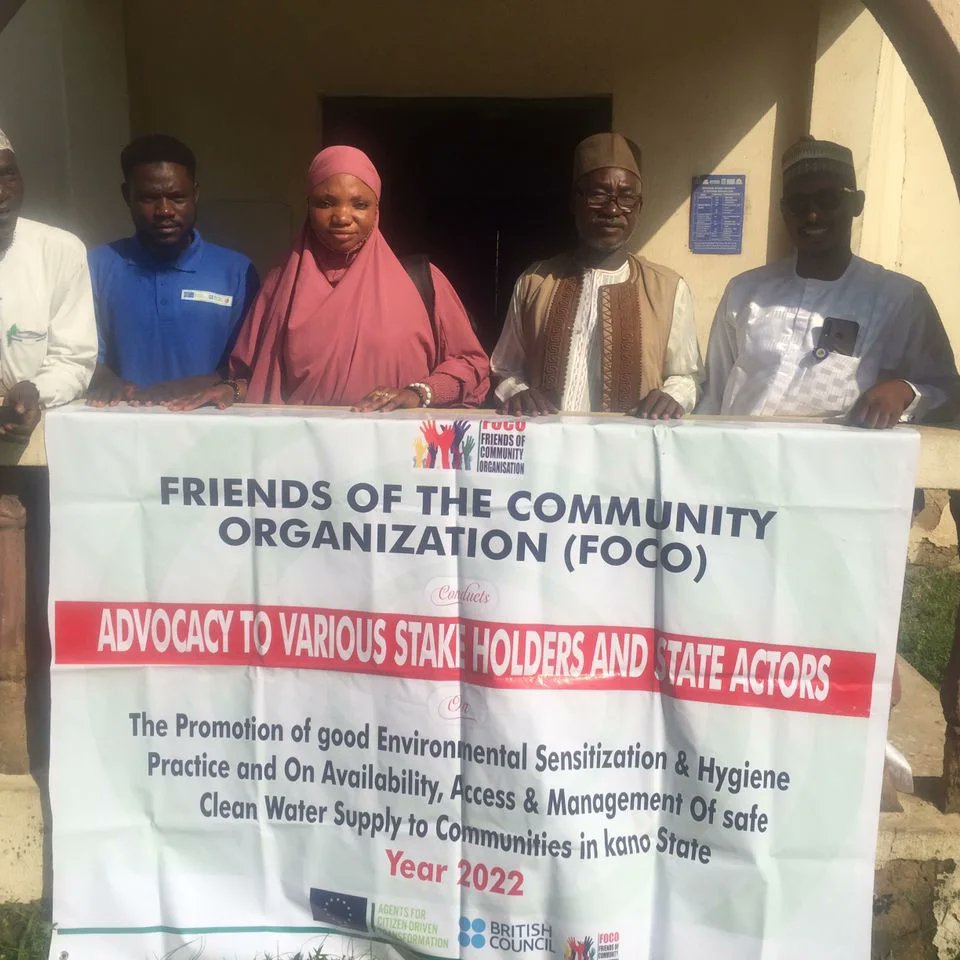 FOCO advocacy visit to District head of Tarauni LGA of Kano on improving safe clean water supply, good sanitation and hygiene practice in Tarauni LGA.

#EuropeanUnion #BritishCouncil