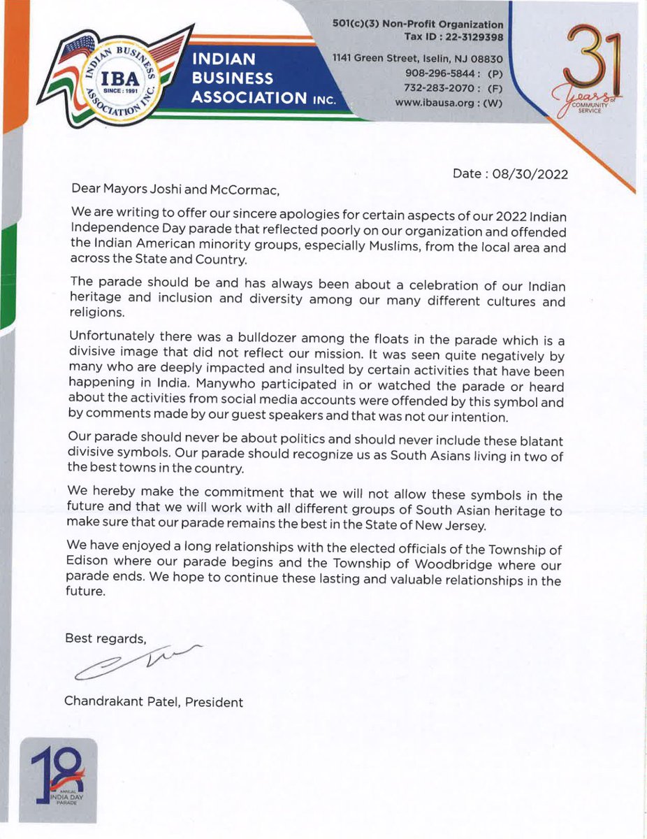 ysathishreddy's tweet image. Indian Business Association had to finally apologise. As few #BJP leaders used #bulldozer at the Indian Independence parade in #NewJersey! 

BJP is continuously killing the brand image of ‘India’