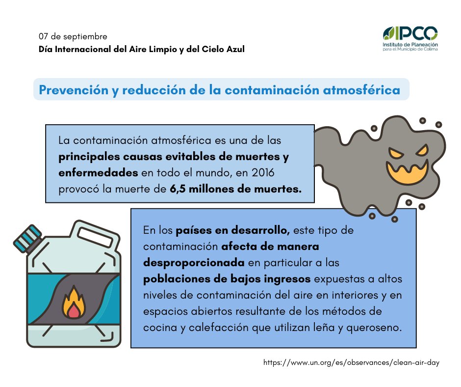 ImplanColima's tweet photo. Hoy es el Día Internacional del Aire Limpio y del Cielo Azul 🌬 https://t.co/VZz16GHiWE