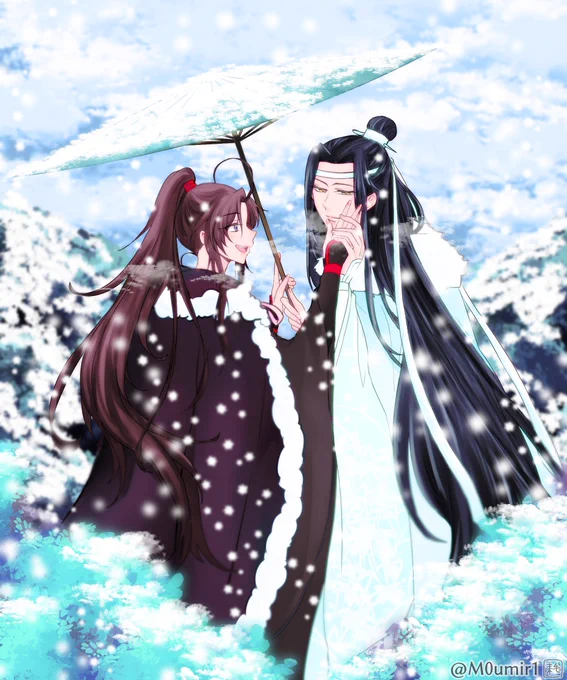 季節:冬冬にイチャつく忘羨描かせて頂きました素敵な企画に参加させて頂きありがとうございます他の参加者さん達の素敵な四季を拝見できるの楽しみです #mdzs四季企画参加者専用#MDZS #忘羨 