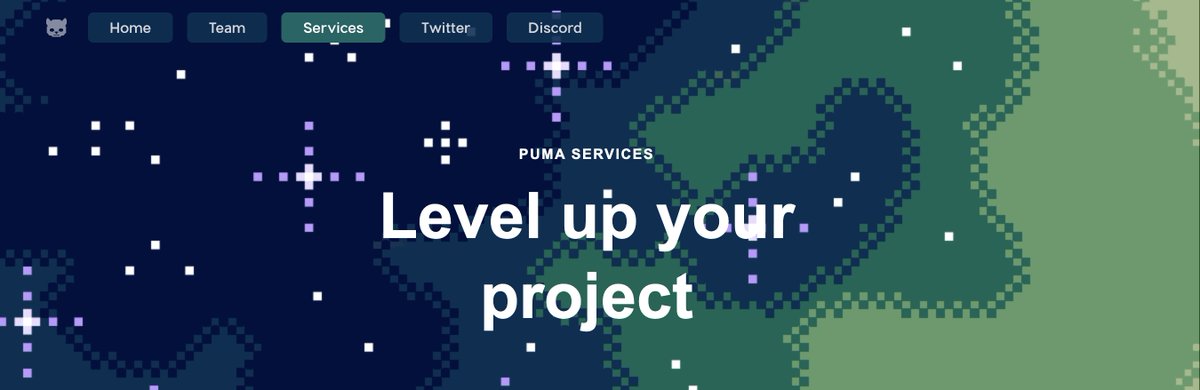 When you look at thepumas.xyz you will see some new services! @ThePumasNFT has helped many projects behind closed doors to help others grow and succeed in the space, and now we are opening them to the public as The Pumas seek to grow and connect the ecosystem♥️ 1/