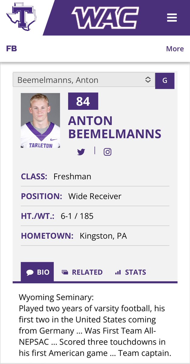 WyoSemFootball's tweet photo. Good luck this season Anton! #SemProud @anton_mb5 @TarletonFB https://t.co/8rKpMhdWjp