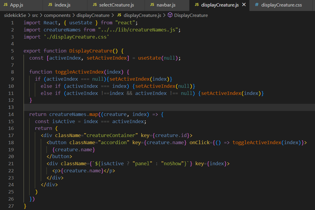 NLEE_94's tweet photo. #100DaysOfCode Day 2: Tried to make an accordion component work all day, but with @dotmdsn &amp; Fiona's help, we smashed out this BEAUTIFUL state solution. https://t.co/YFoa3UN5ko