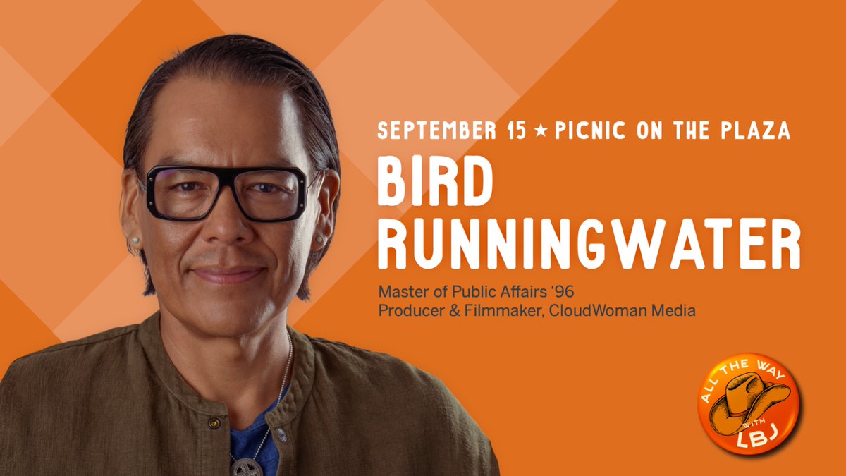 TheLBJSchool's tweet photo. @UTAustin Bird Runningwater (MPAff '96) is a producer &amp; filmmaker at CloudWoman Media. He was raised on the #MescaleroApache Reservation in NM. Runningwater has used his platform to uplift Indigenous artists through film and storytelling.

Learn more about Bird: https://t.co/N6Myl3Dqry https://t.co/TK1tKb94mN