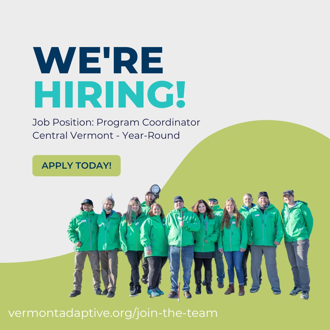 With Felicia's promotion to Program Manager, we are now seeking someone to fill her big shoes as the Program Coordinator in Central Vermont - at Sugarbush Resort in the winter and various locations in Central Vermont the rest of the year. Learn more: bit.ly/3AYFIje