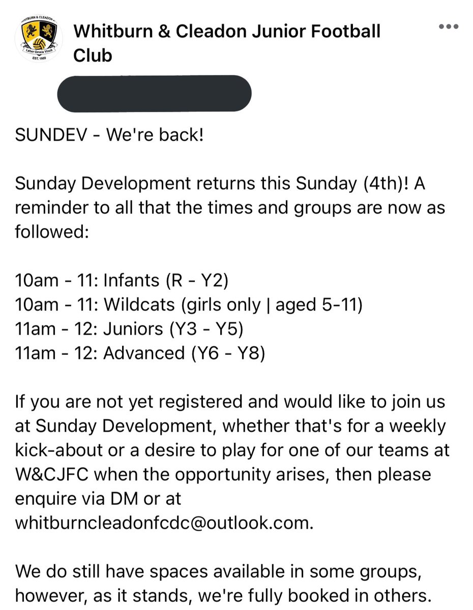 Whitburn & Cleadon JFC Development tweet media