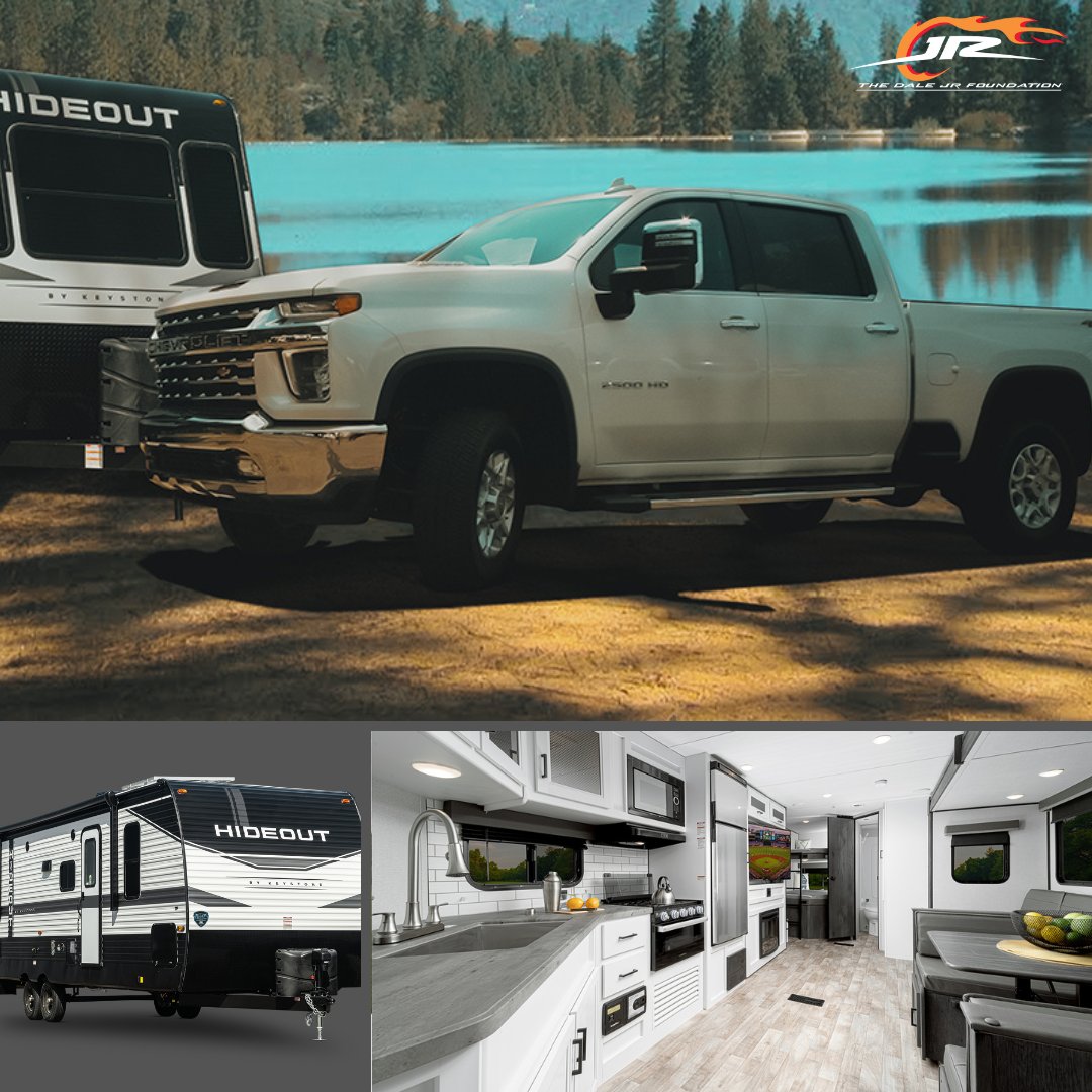 tdjf's tweet photo. Where would the open road take you if you won @DaleJr's @TeamChevy Silverado & @CampingWorld RV?
Tag the crew you’d take with you below & we'll randomly pick one person to send an autographed Dale Jr. hat to.
Get your $25 #WDJR raffle ticket today!
https://t.co/BWDOnOHQSz https://t.co/Oll63LhjUW