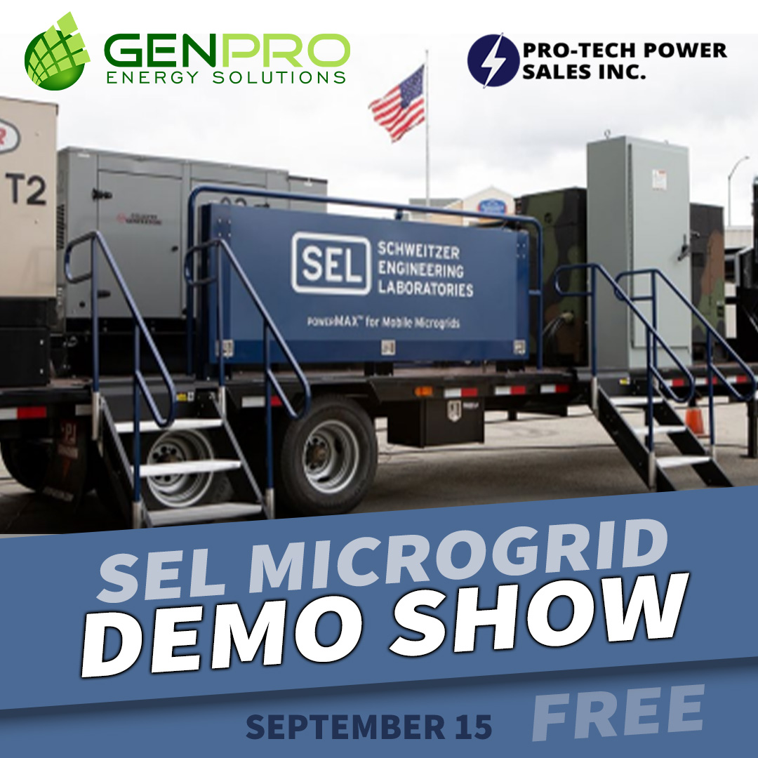 GenProEnergy's tweet photo. SEL Microgrid Demo Show on September 15th!  🔋
Come see our live 60-minute mobile microgrid demonstration that provides a hands-on experience with an interactive, real-time microgrid controller.
For more information and to register, visit https://t.co/z1JrRku2Zv 
#energy https://t.co/Jv4oBG2J4D