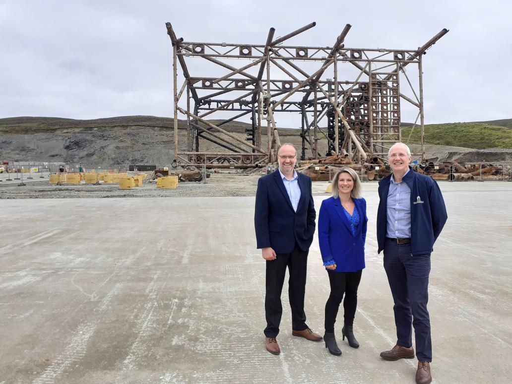 StuartBlack_HIE's tweet photo. An excellent visit to the #Lerwick #PortAuthority #DalesVoe #decommissioning base. The #NinianNorth jacket on site. The #UltraDeepWaterQuay will be a game-changer #IslandsDeal #Scotwind #INTOG https://t.co/N5UW6ciGfv