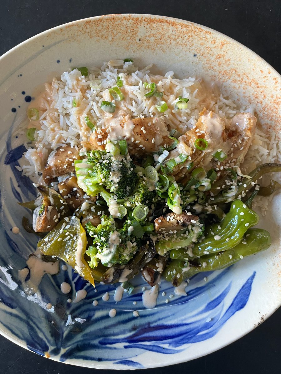 We have been providing free meals for over two years out of the <a href="/kimskichicago/">KIMSKI</a> kitchen. Here’s the last complementary dish from our Community Kitchen program: Marinated ginger chicken with broccoli mushrooms shishitos and basmati rice .