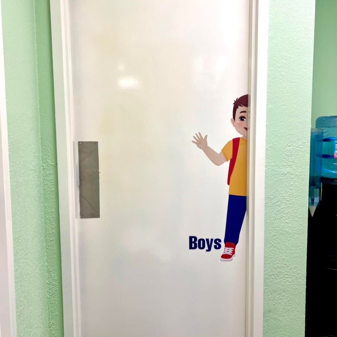 Look how adorable these #decals are for the girls and boys restroom doors at Cornerstone Church in #BrenhamTx! Our team loved being a part of this recent project and installation!

#BrandItGraphix #doordecals