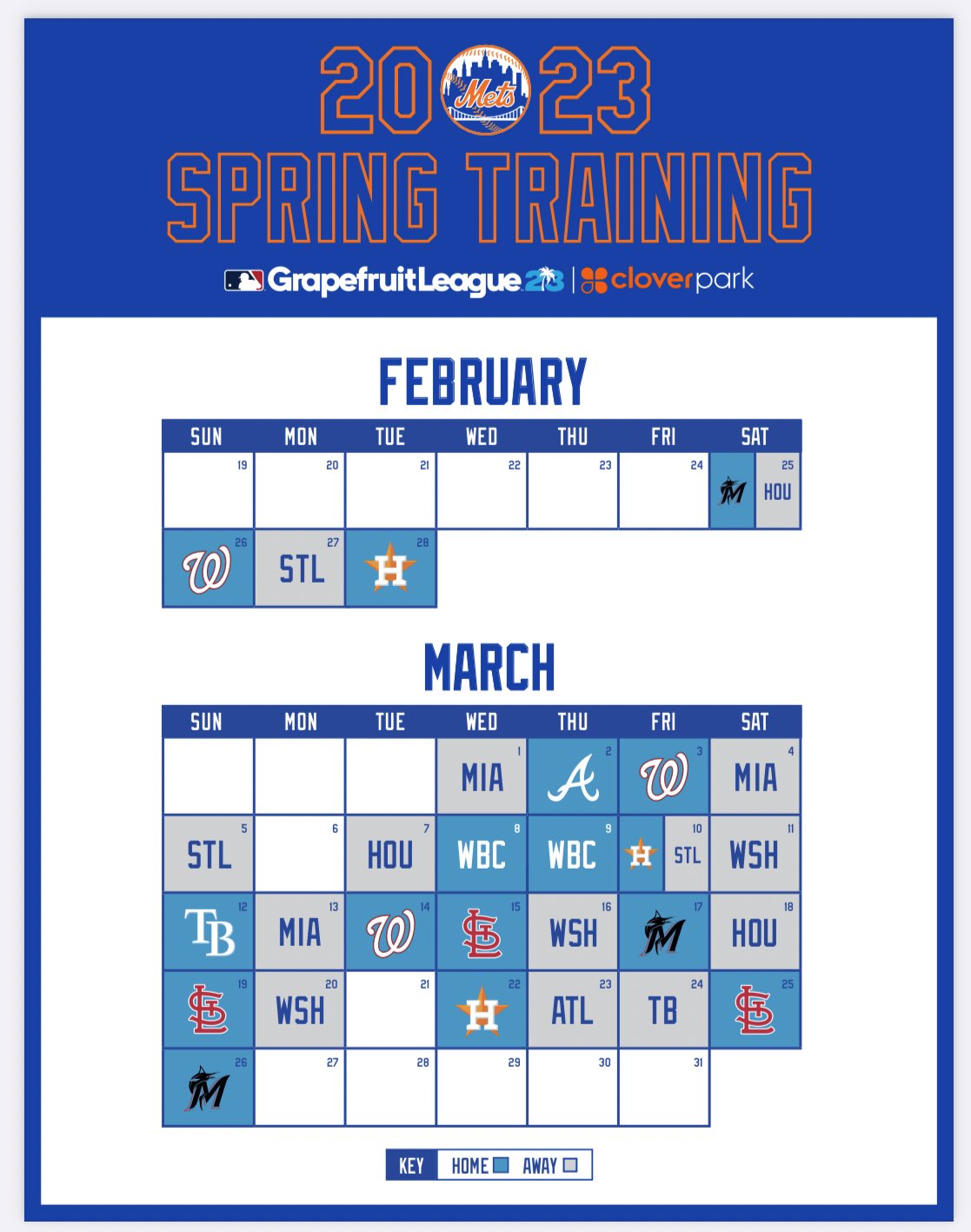mets spring training schedule