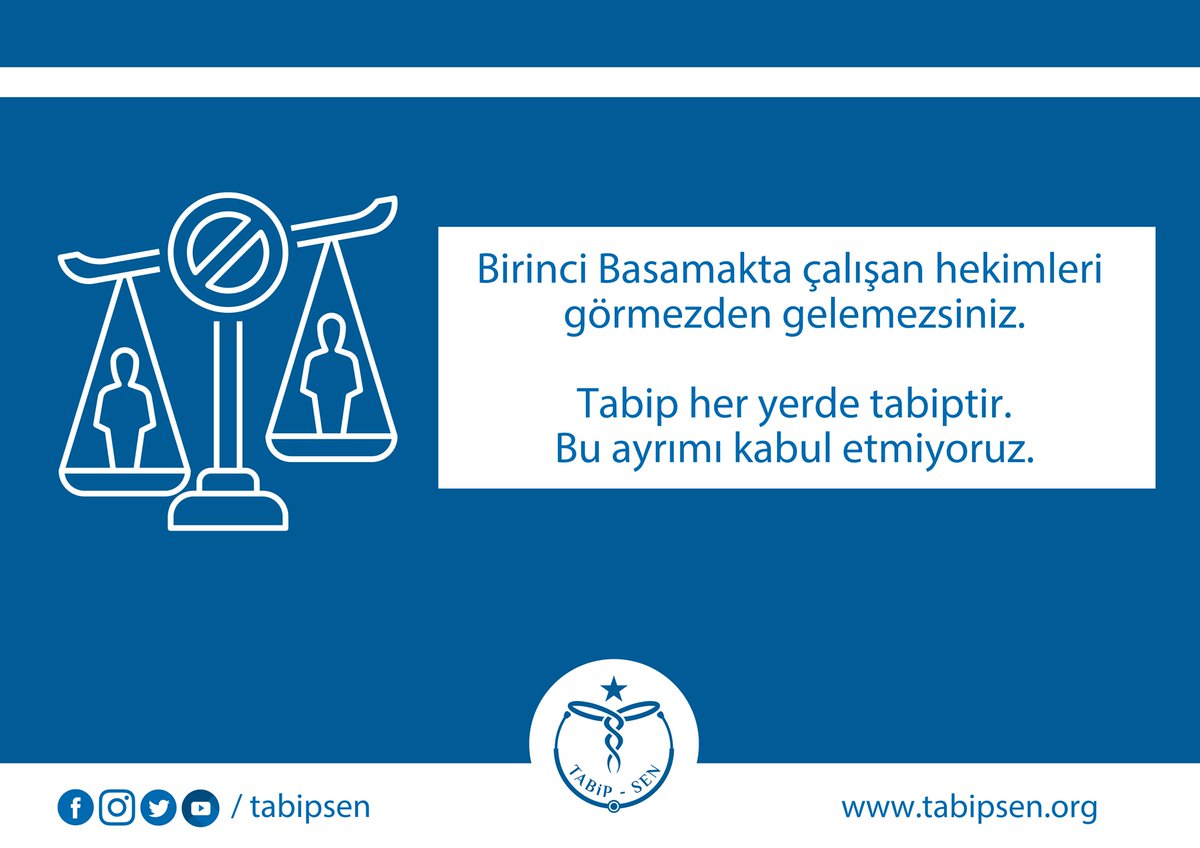 Birinci Basamak tabiplerini yok sayamazsınız, tabip her yerde tabiptir. 

Koruyucu hekimliği gözden çıkaramazsınız.

Bir insanın hasta olmasını önlemek, hasta olduktan sonra tedavi etmekten daha mı kıymetsiz?

#BirinciBasamakTeşvikBekliyor