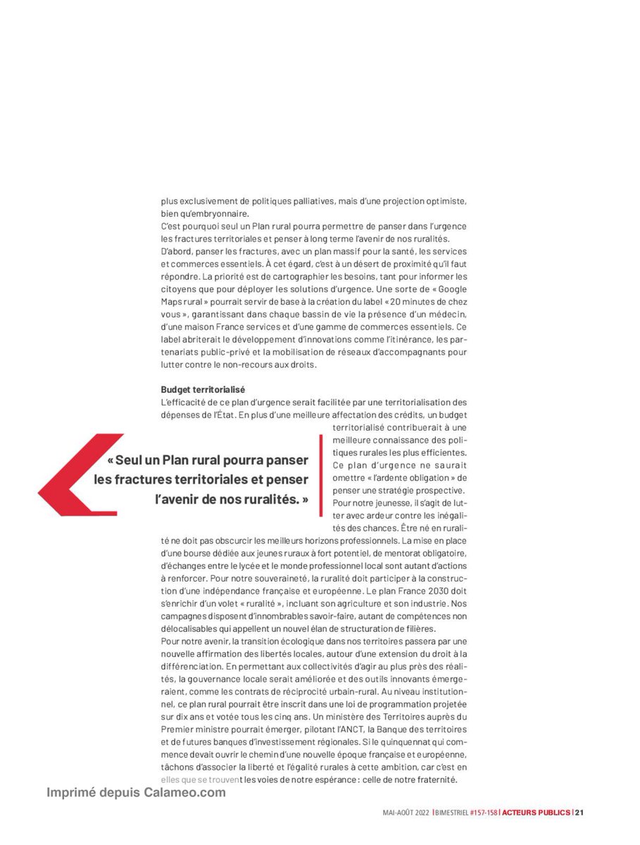 jbbaudat's tweet photo. "Panser les fractures territoriales et penser l'avenir de nos ruralités".

Merci à @acteurspublics pour la publication de cette tribune sur la ruralité co-rédigée avec l'ami @pm_caitucoli 

L'occasion de saluer les avancées de l'Agenda rural et de proposer de nlles solutions ! https://t.co/nzBFy9uXQH