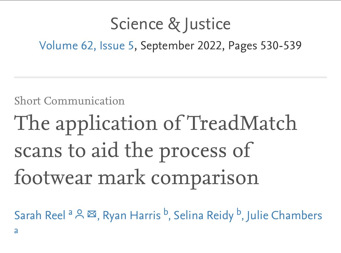 Peter Arnold (@rsss_petearnold) on Twitter photo A very interesting paper jointly authored by our Footwear Experts at <a href="/RSSS_HQ/">Police - Regional Forensics</a> and <a href="/HuddersfieldUni/">University of Huddersfield</a> about the use of TreadMatch across our custody suites. Free access for 25 days via this link -> eur03.safelinks.protection.outlook.com/?url=https%3A%⦠A very interesting paper jointly authored by our Footwear Experts at <a href="/RSSS_HQ/">Police - Regional Forensics</a> and <a href="/HuddersfieldUni/">University of Huddersfield</a> about the use of TreadMatch across our custody suites. Free access for 25 days via this link -> eur03.safelinks.protection.outlook.com/?url=https%3A%ā¦