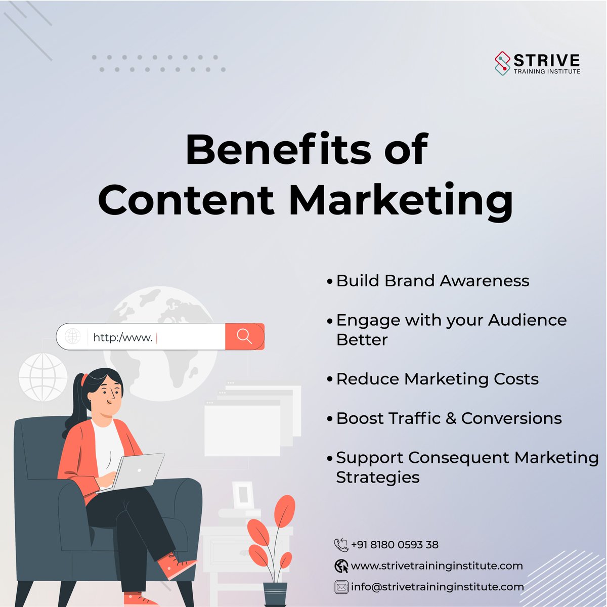 TrainingStrive's tweet image. Consistently providing high-quality &amp;amp; engaging content to your audience impacts their decision making more than any other technique. 

#seomarketing #localseo #seocontent #seotips #websitetraffic #seoexpert #ubersuggest #keywordoptimaztion #yoastseo #contentmarketing #strive