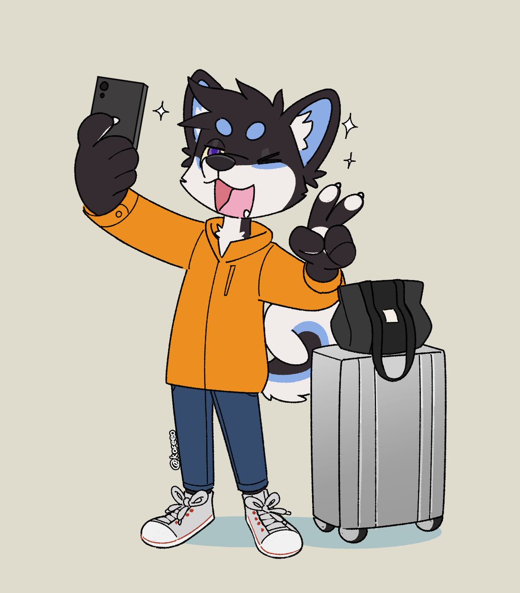 「Just stepped out of the airport! Doodle 」|Kofeeo | OPENのイラスト