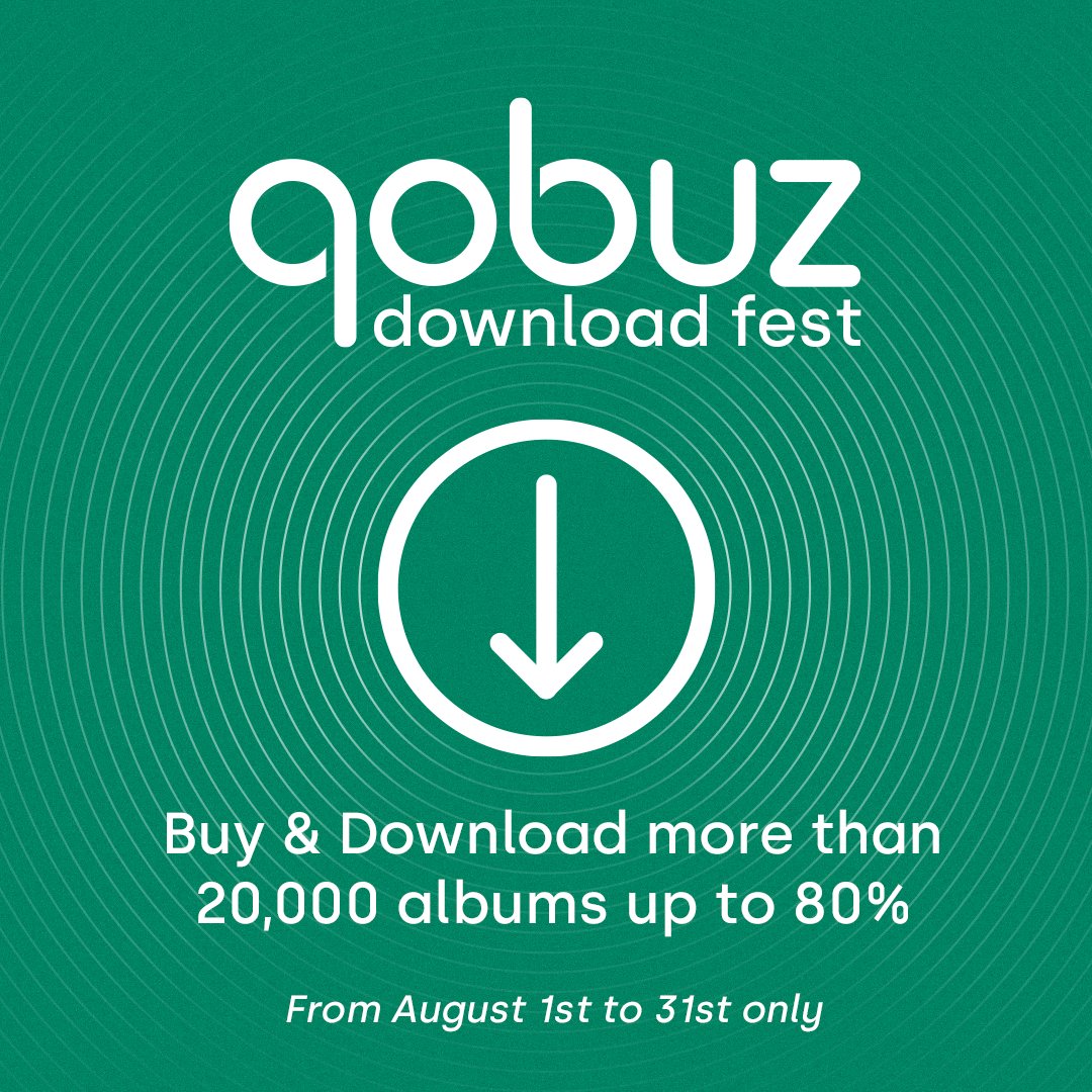 🚨 Qobuz Fest ends tonight! Don't forget to take advantage of our biggest download sale of the year with up to 80% off over 20,000 titles in 24-bit #HiRes quality and 16-bit CD quality! 🛒 qob.uz/qobuz-dl-fest-… #Qobuz