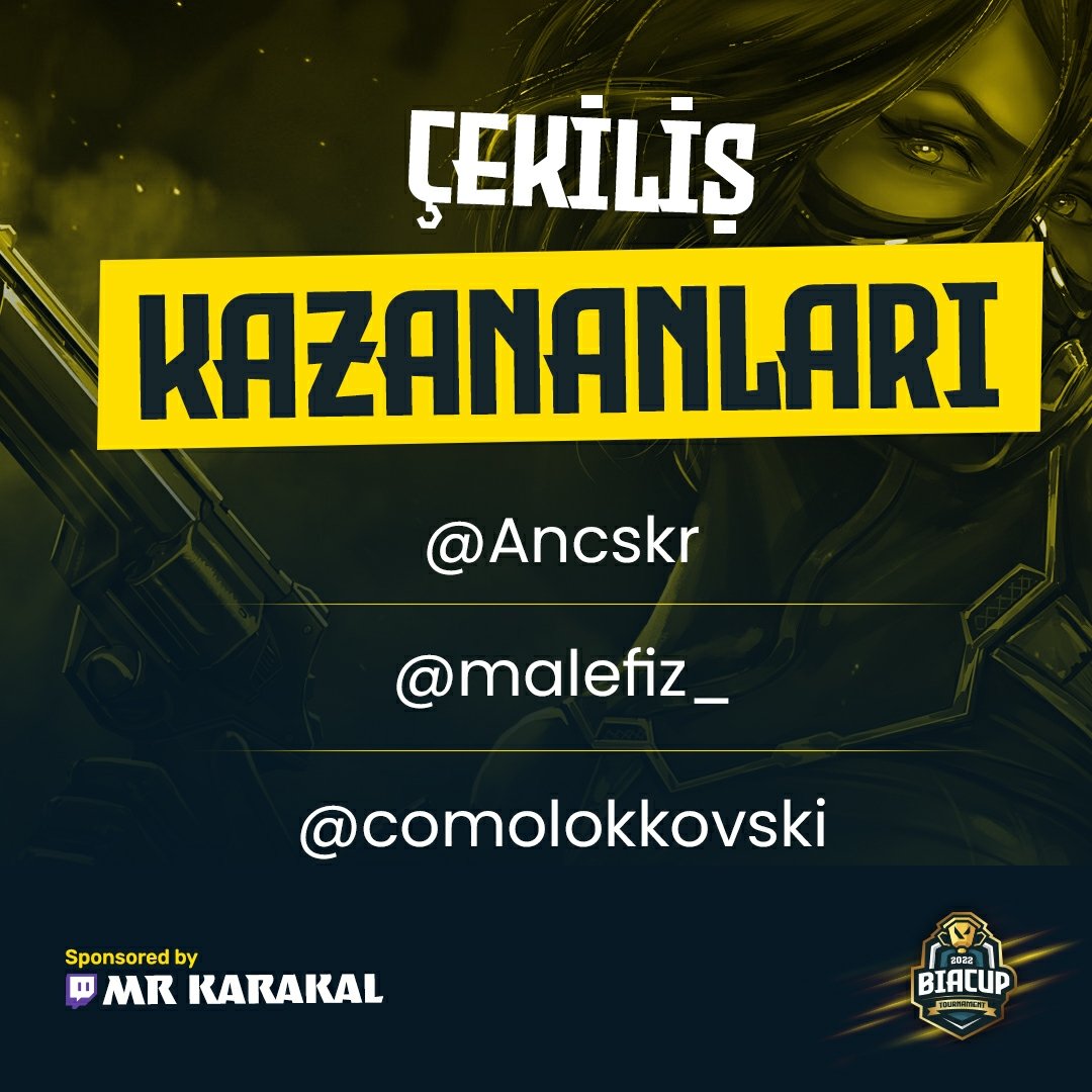 📢 Champions 2022 Çekilişini kazananlar.

@Ancskr 
<a href="/malefizz_/">dominationvlr</a> 
@comolokkovski

Dm'den bize ulaşın 🎉