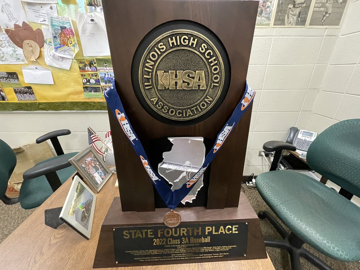 Your <a href="/IHSAState/">IHSA State</a> trophy is back from engraving.  Check it out in the trophy case!  #Team44  #RightNow