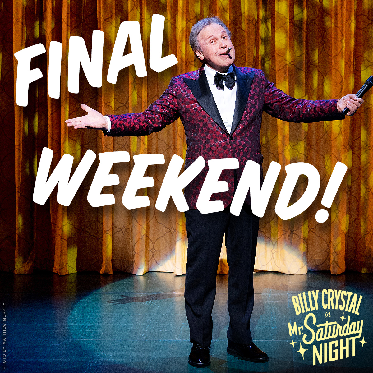 Don’t miss your chance to see <a href="/BillyCrystal/">Billy Crystal</a> star in “the funniest show on Broadway in years” (Variety)! 🎙
Tickets: mrsaturdaynightonbroadway.com